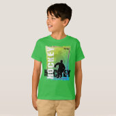 Boys Abstracte Hockey Player T-shirt (Voorkant volledig)