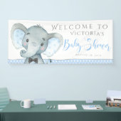 Boys Adorable Elephant Baby shower bannières (Salon professionnel)
