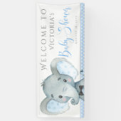 Boys Adorable Elephant Baby shower bannières (Vertical)