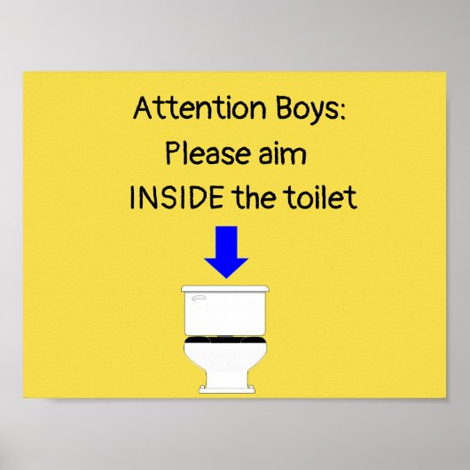 Boys aim inside the toilet bathroom poster (Devant)