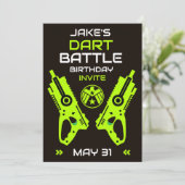 Boys Anniversaire Fête Invitation Dart Wars (Debout devant)