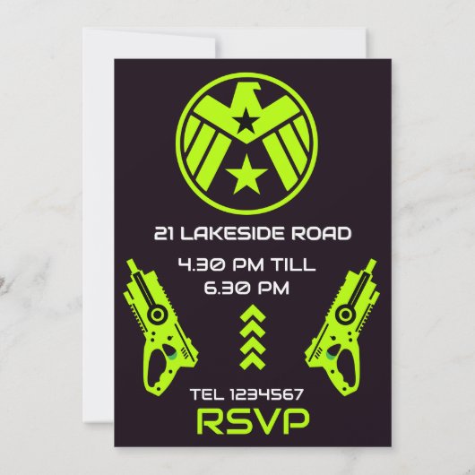 Boys Anniversaire Fête Invitation Dart Wars (Dos)