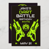 Boys Anniversaire Fête Invitation Dart Wars (Devant / Derrière)