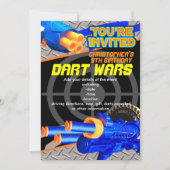 Boys Anniversaire Fête Invitation Dart Wars (Devant)