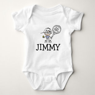 Boys baby bodysuit, met een leuke tenniscartoon romper