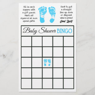 Boy's Baby shower Bingo en Wie kent mama het beste Flyer