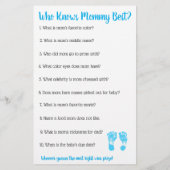 Boy's Baby shower Bingo en Wie kent mama het beste Flyer (Achterkant)