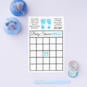 Boy's Baby shower Bingo en Wie kent mama het beste Flyer (Enkel)