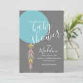 Boys Baby shower Tassel Boho Balloon Invitation (Debout devant)