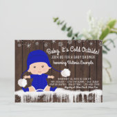 Boys Baby son froid dehors Baby shower Invitation (Debout devant)
