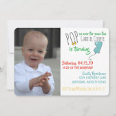 Boys Balloon 1st Birthday Invitation - Téléchargea (Devant)