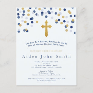Boys Baptism Invitation Kaart