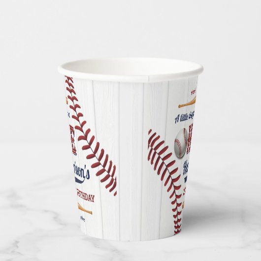 Boys Baseball 1e verjaardag Papieren Bekers (Rechts)