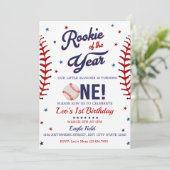 Boys Baseball 1er anniversaire Invitation (Debout devant)