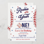 Boys Baseball 1er anniversaire Invitation (Devant / Derrière)