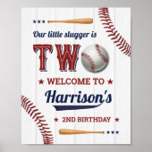 Boys Baseball 2e Affiche de bienvenue d'anniversai (Devant)