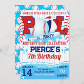 Boys Baseball Anniversaire Pool Party Invitation (Devant / Derrière)
