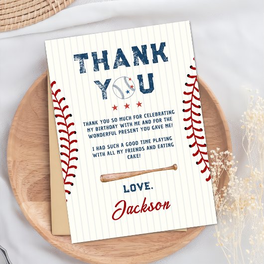 Boys Baseball Carte de remerciements d'anniversair