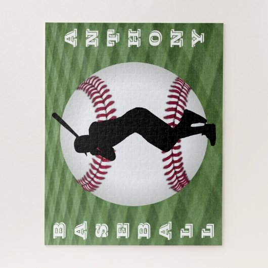 Boys Baseball Puzzle avec Son Nom! (Vertical)