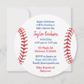 Boy's Baseball Theme Baby shower Kaart (Achterkant)