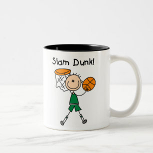 Boys Basketball Slam Dunk Tweekleurige Koffiemok