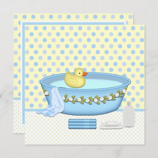 Boys Bath Time Baby shower Kaart (Voorkant / Achterkant)