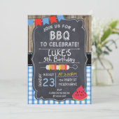 Boys BBQ Anniversaire Fête Invitation (Debout devant)