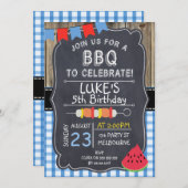 Boys BBQ Anniversaire Fête Invitation (Devant / Derrière)