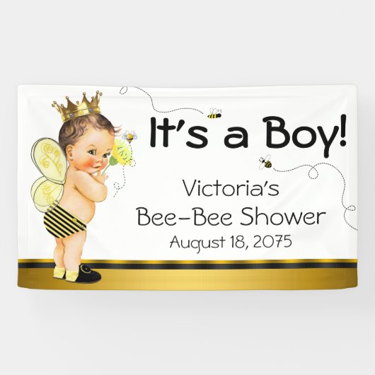 Boys Bee Baby shower Spandoek (Horizontaal)