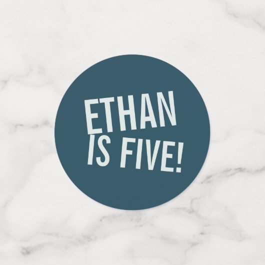 Boys Birthday Construction Truck Blue Yellow Confetti (Kleine voorkant)