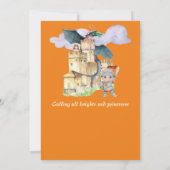 Boys Birthday Fairytale Knight Castle Dragon  Kaart (Achterkant)