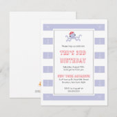 Boys Birthday Invitation - Pirate Octopus Kaart (Voorkant / Achterkant)