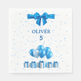 Boys Birthday Luncheon Napkins - Gift Box Design Servet
