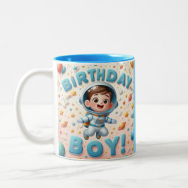 Boy's birthday Mug Tweekleurige Koffiemok