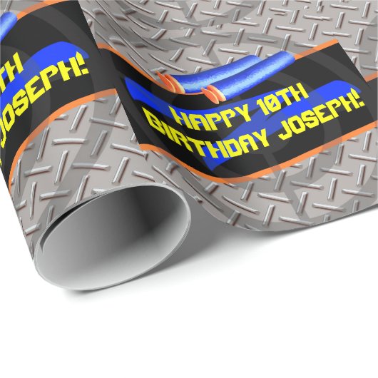 Boys Birthday Party Dart Wars Laser Label Foam Dec Cadeaupapier (Rol Hoek)