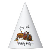 Boys birthday party with antique tractor design feesthoedjes (Voorkant)