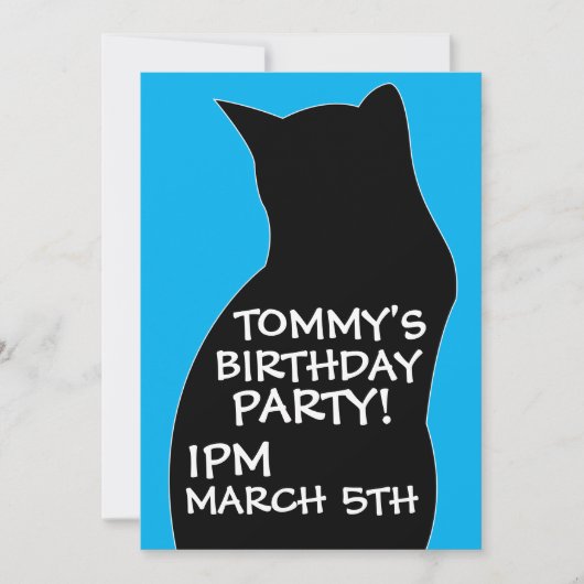 BOYS BLACK CAT BIRTHDAY PARTY INVITATIONS (Devant)