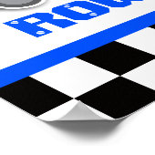 Boys bleu voiture de course personnalisée poster (Coin)
