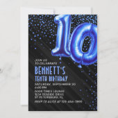 Boys Blue 10th Birthday Invitation (Devant)
