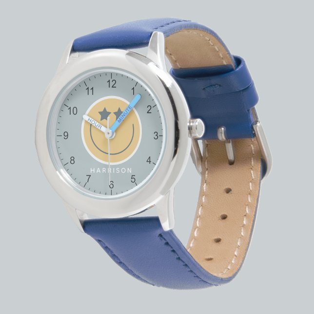 Boys Blue Cool Dude Smile Kids Horloge (Creator heeft geüpload)