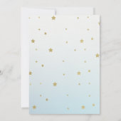 Boys Blue Gold We Are Over The Moon Baby shower Kaart (Achterkant)
