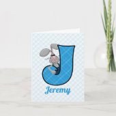 Boys Blue Jackrabbit Lettre monogramme J Blank (Devant)
