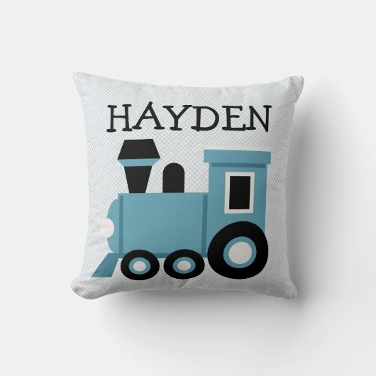 Boys Blue Train Pillow Kussen (Voorkant)