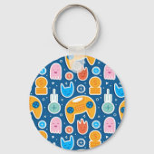 Boys Blue Video Game Controller Patroon Sleutelhanger (Achterkant)