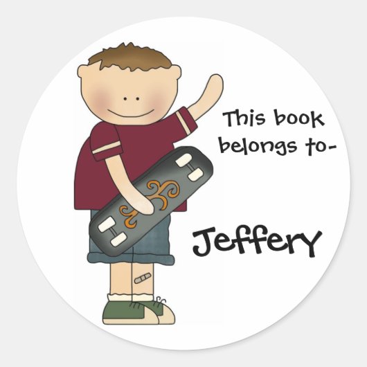 Boy's bookplate sticker (Voorkant)