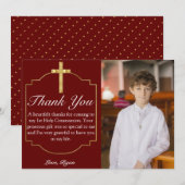 Boys Bourgogne Gold Cross 1er Merci communion (Devant / Derrière)