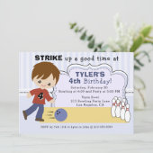 Boys Bowling Alley Anniversaire Fête Invitation (Debout devant)