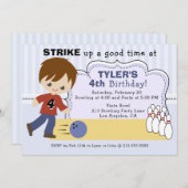 Boys Bowling Alley Anniversaire Fête Invitation (Devant / Derrière)