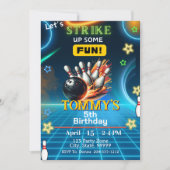 Boys Bowling Anniversaire Fête Invitation (Devant)