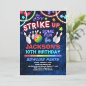 Boys Bowling Birthday Party Invitation (Debout devant)